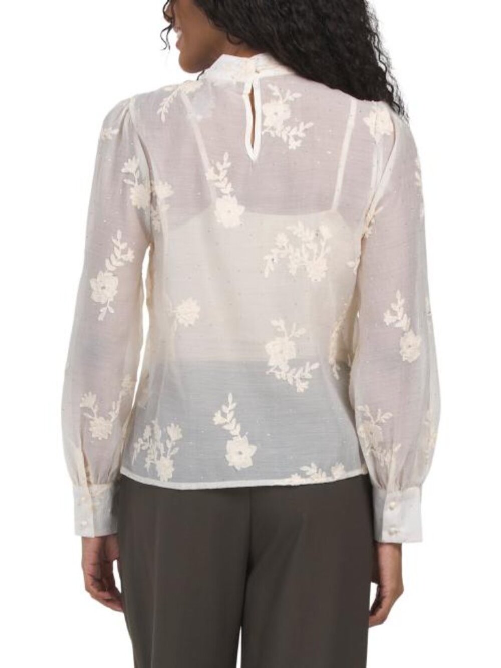 ULTRA PINK Embroidered Blouse With Shine Side Bow - Picture 2 of 4